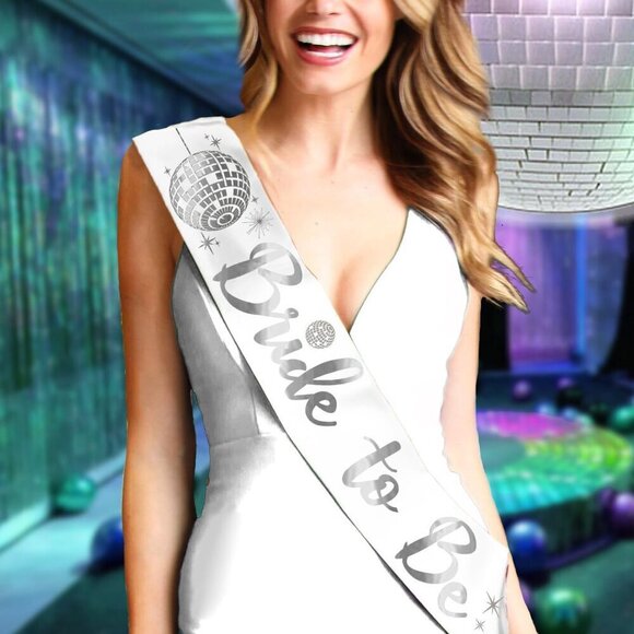 ? Women White Bridal Shower Sash Bride  Bachelorette Party Accessories main image 5